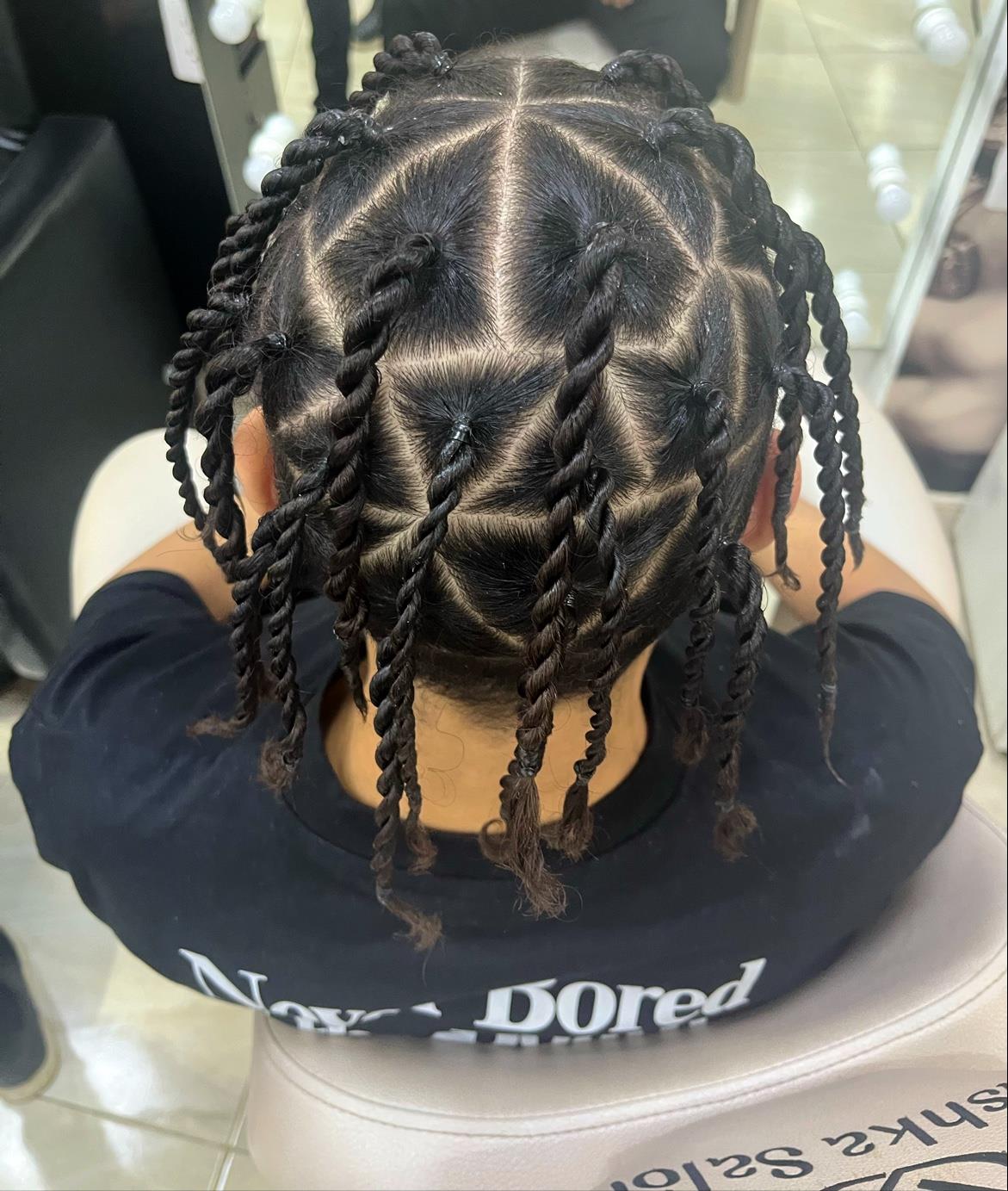 Trenzas twist recién hechas
